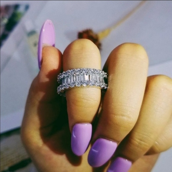 New 925 Silver Beautiful Diamond Bridal Ring - Picture 8 of 8